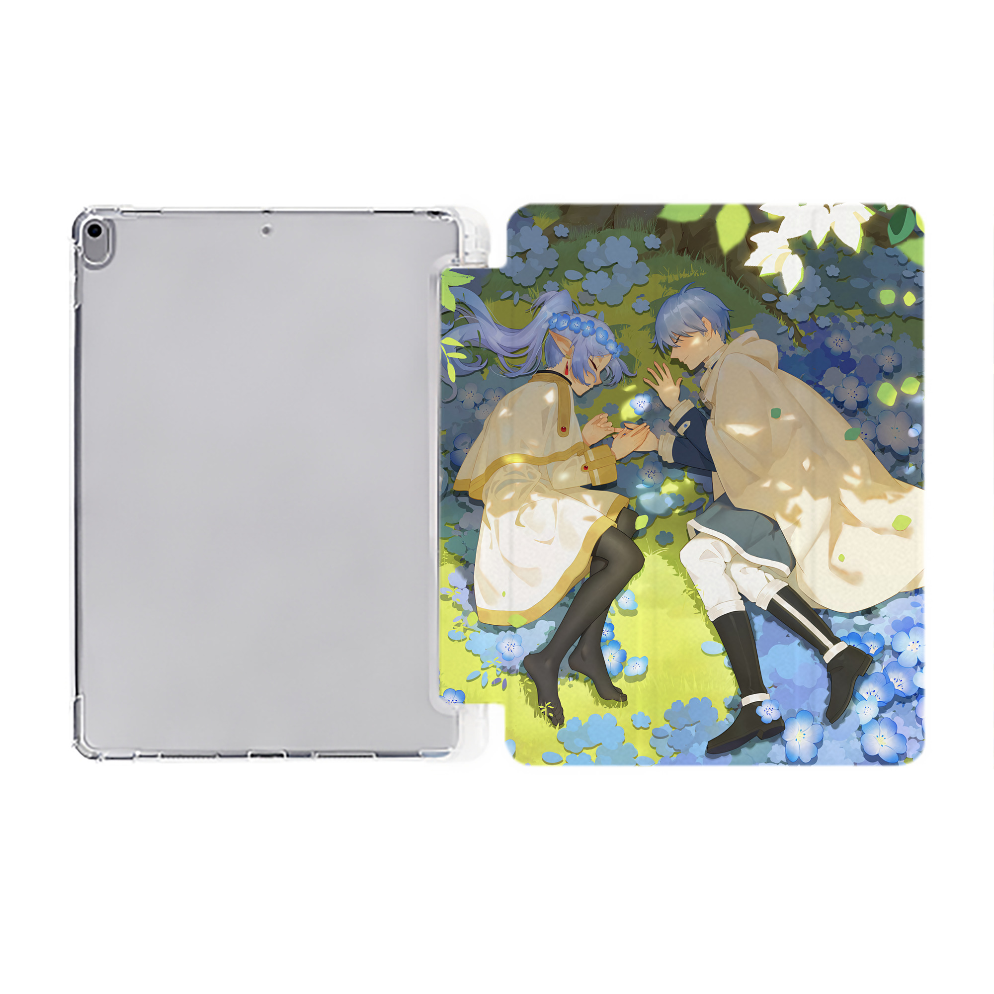 （画像用） 葬送のフリーレン Frieren IPad ケース ペン収納付き 三つ折りスタンド PUレザー×シリコン 対応機種9.5/10.5/10.9インチ